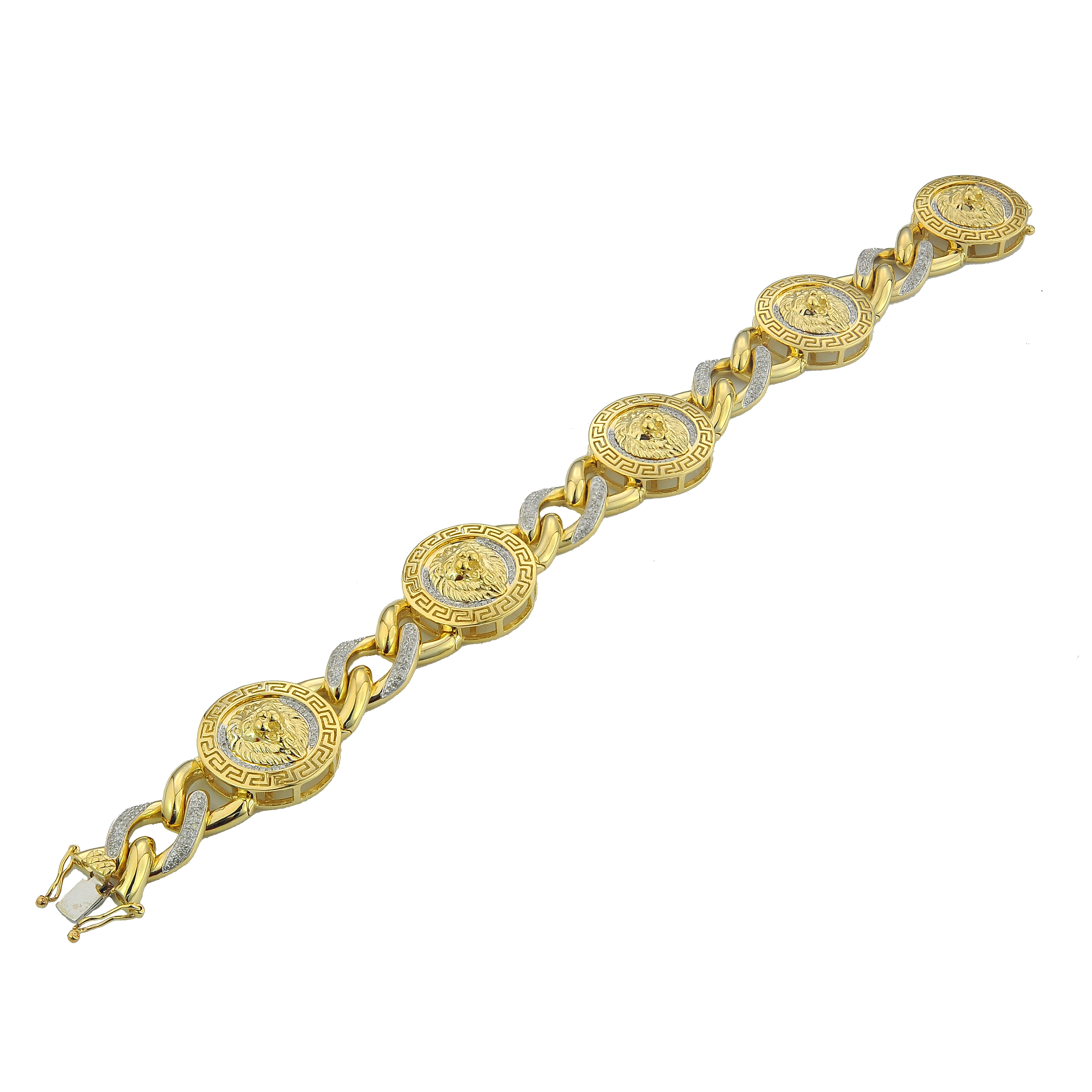 Diamond 5 Versace Eternity Emblems Bracelet -- 1.26CTW  10K Yellow Gold